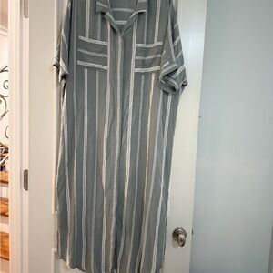 Striped Button-Up Dress